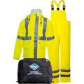 National Safety Apparel Arc H2O„¢ Flame Resistant Hi-Vis Rainwear Kit, ANSI Class 3, Type R, Yellow, 3XL KITRLC33X